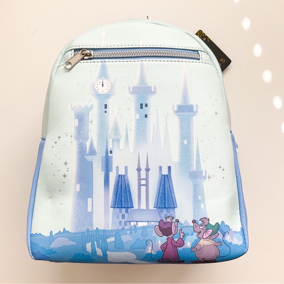 Loungefly Disney Cinderella Backpack Small Mini Bag Castle Mice Blue main image 6